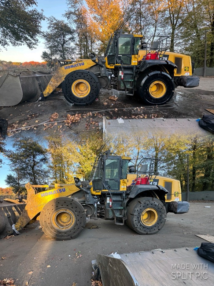 Heavy equipment pressure washing